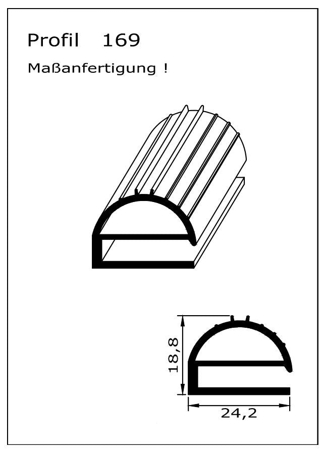 Profil ohne Magnet - Profil 169 - auf Maß