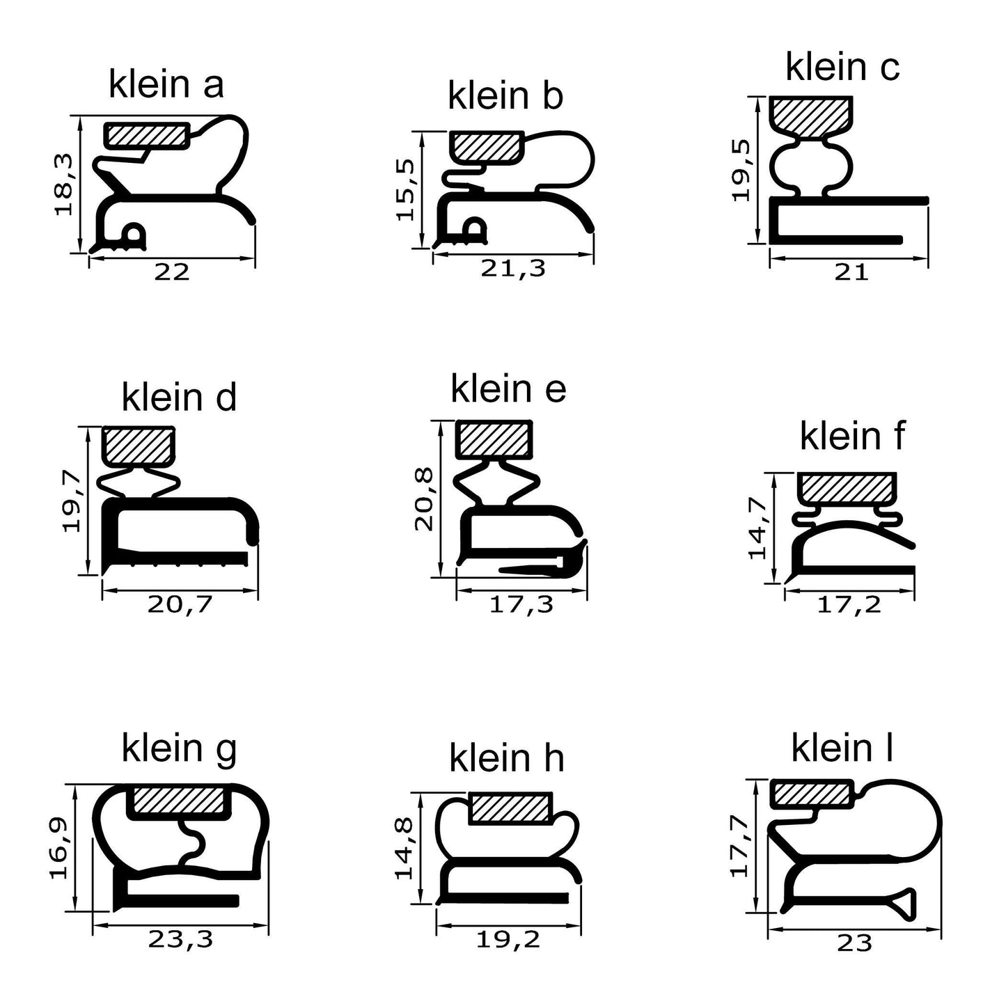 Magnetdichtung - Profil klein a inkl. Magnetband - auf Maß.