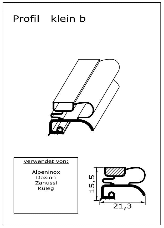 Magnetdichtung - Profil klein b inkl. Magnetband - Länge: 2500mm