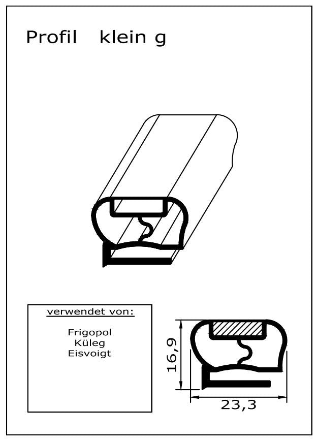 Magnetdichtung - Profil klein g inkl. Magnetband - 2000mm