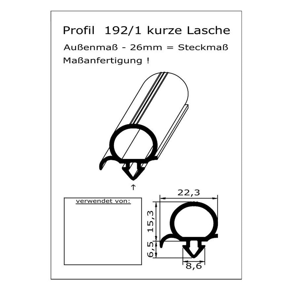 Profil 192-1 - technische Zeichnung