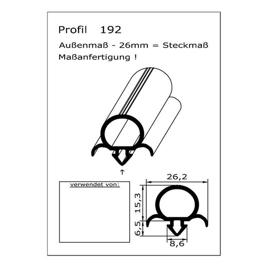 Profil 192 - technische Zeichnung