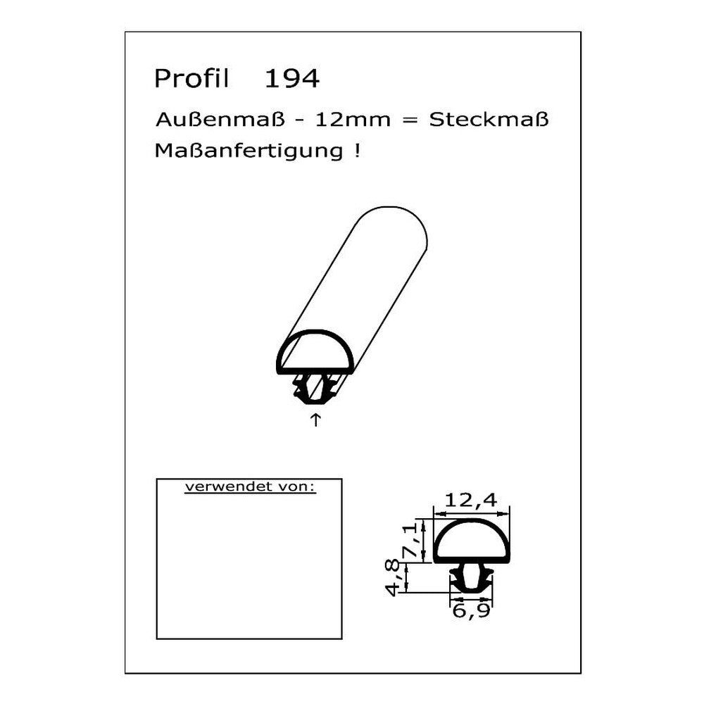 Profil 194 - technische Zeichnung