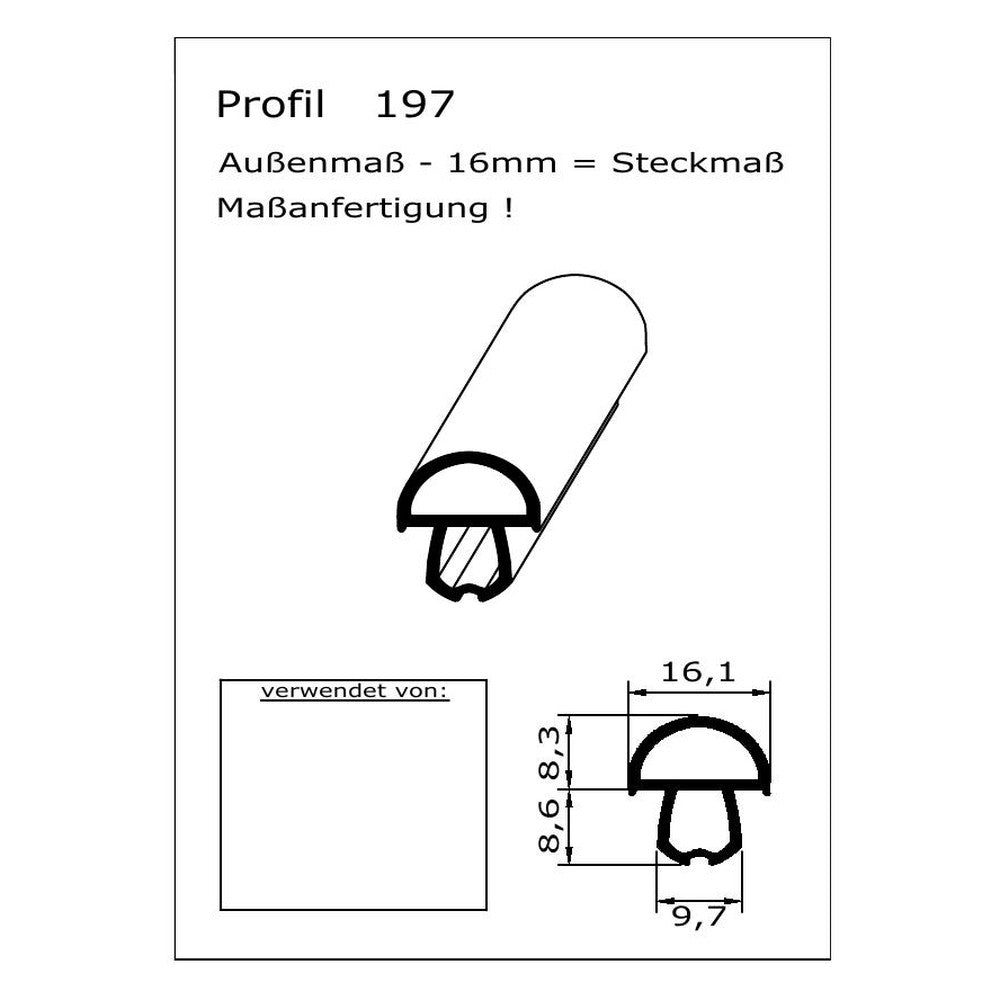 Profil 197 - technische Zeichnung