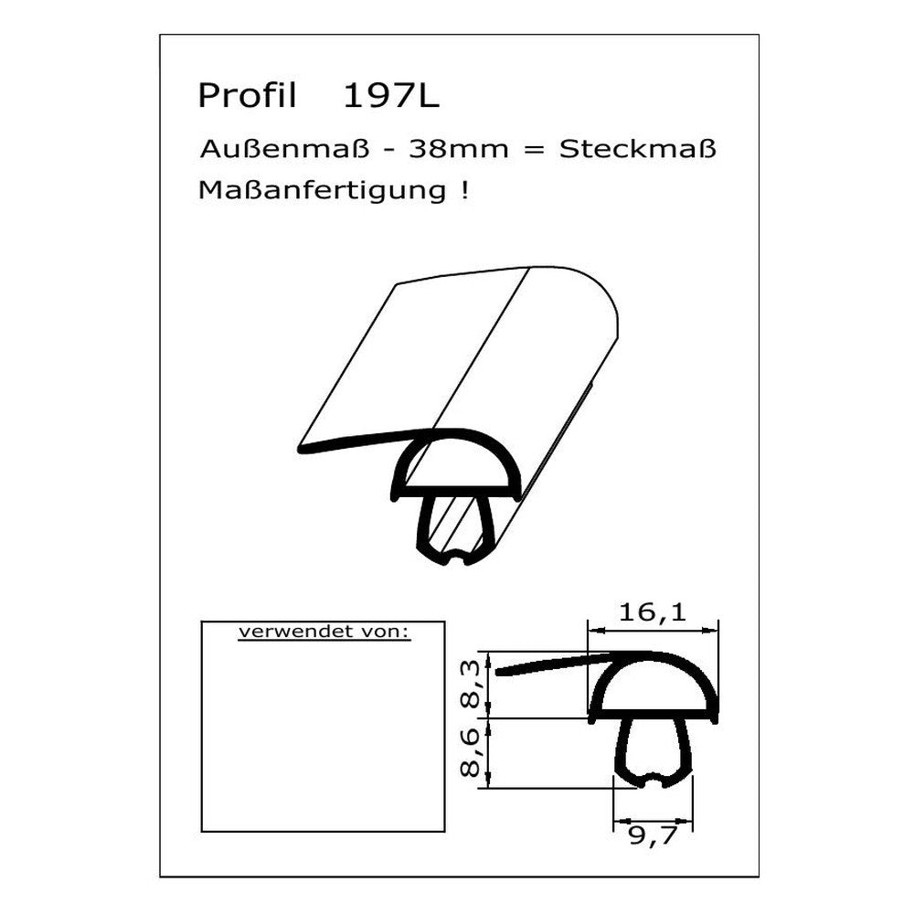 Profil 197L - technische Zeichnung