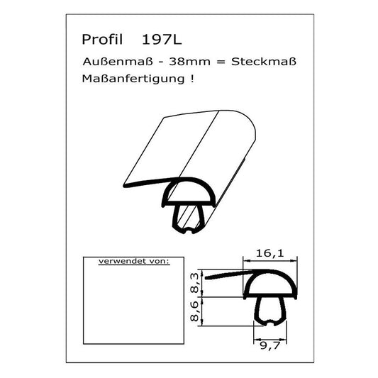 Profil 197L - technische Zeichnung