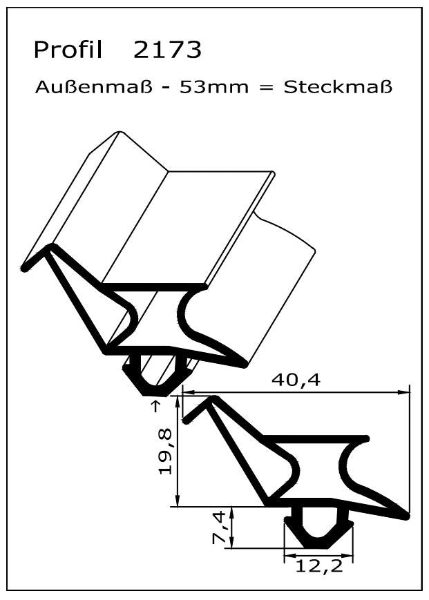 Profil ohne Magnet - Profil 2173 - Länge: 2500mm