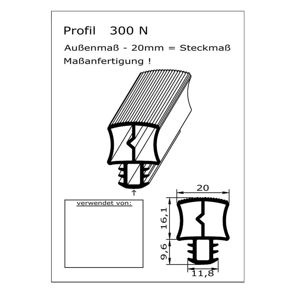 Profil 300N - technische Zeichnung