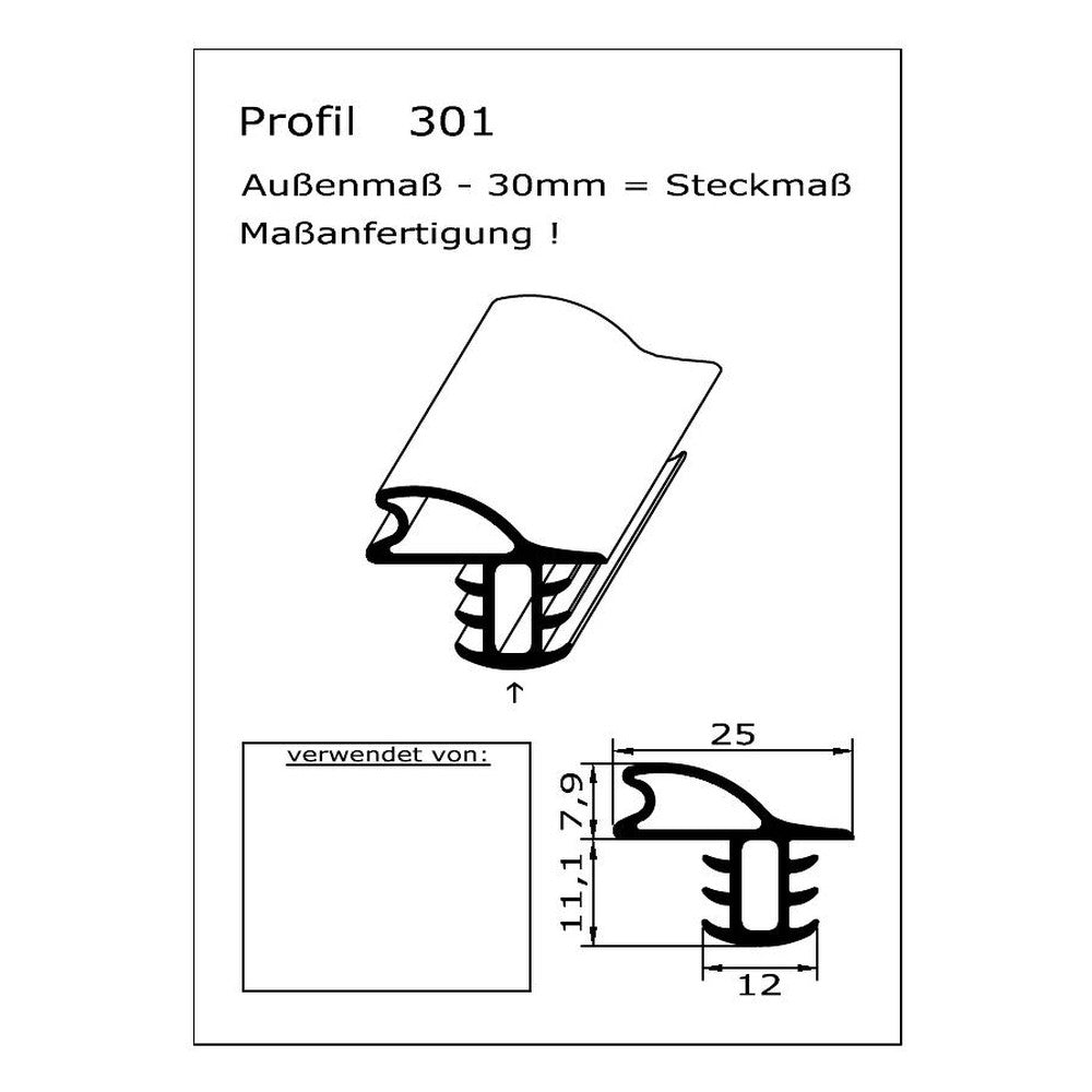 Profil 301 - technische Zeichnung