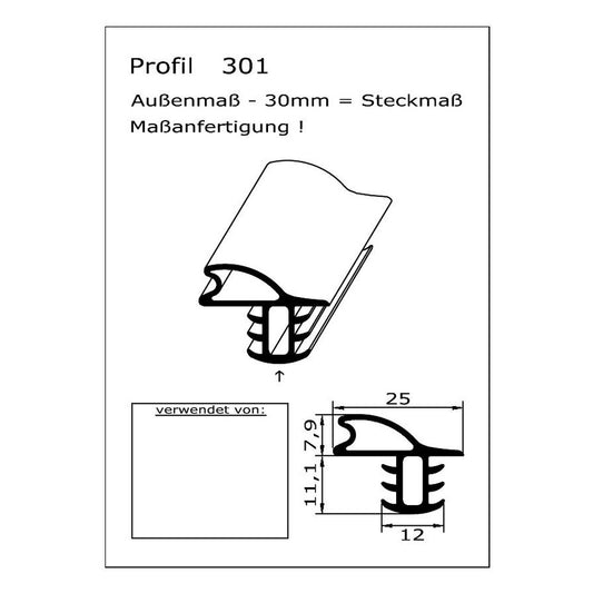 Profil 301 - technische Zeichnung
