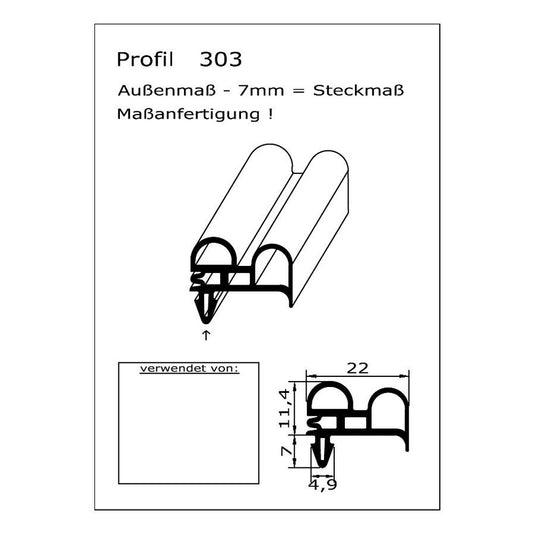 Profil 303 - technische Zeichnung
