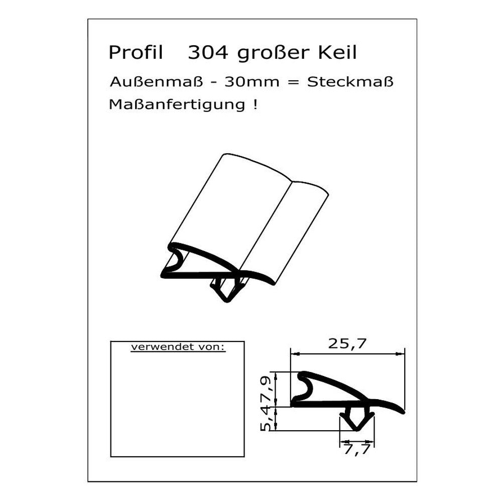 Profil 304gr - technische Zeichnung