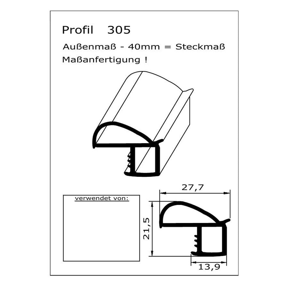 Profil 305 - technische Zeichnung