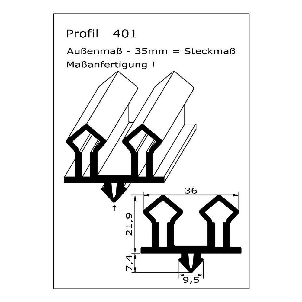 Profil 401 - technische Zeichnung