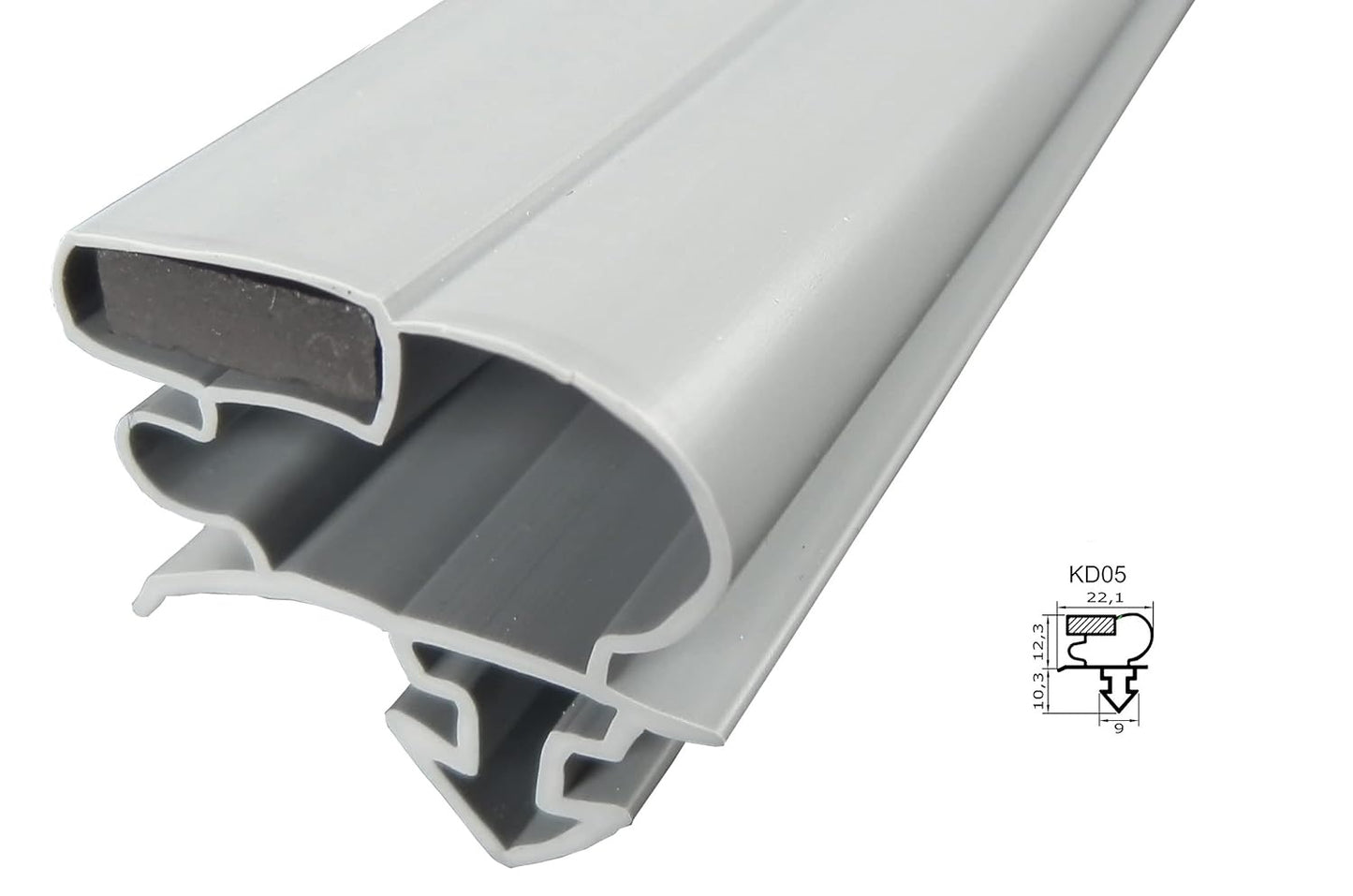 Magnetic seal profile large KD05 2500mm incl. magnetic tape refrigerator seal