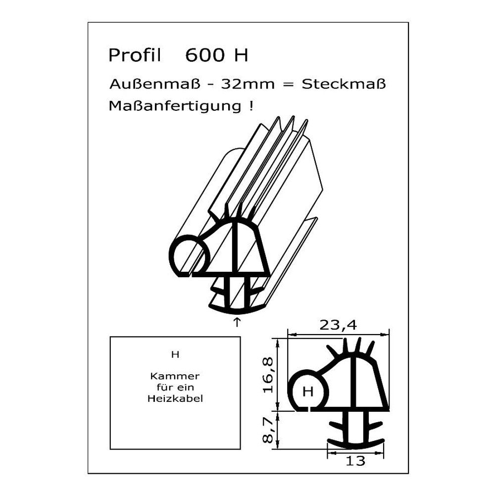 Profil 600-H - technische Zeichnung