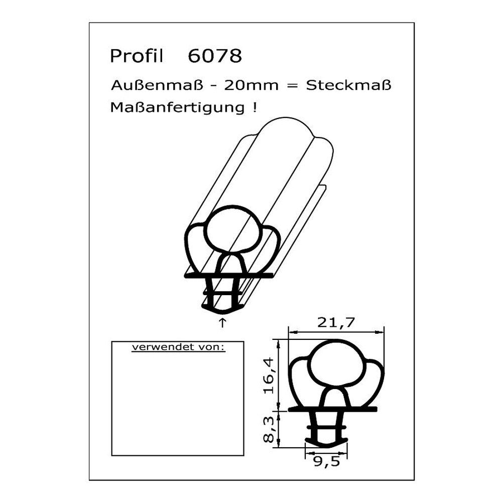 Profil 6078 - technische Zeichnung