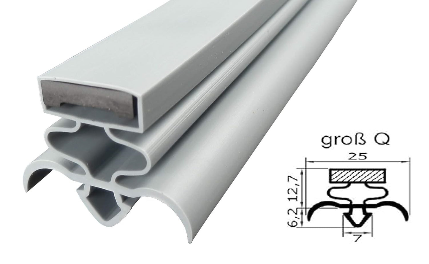 Magnetdichtung - Profil groß Q inkl. Magnetband - Länge: 2000mm