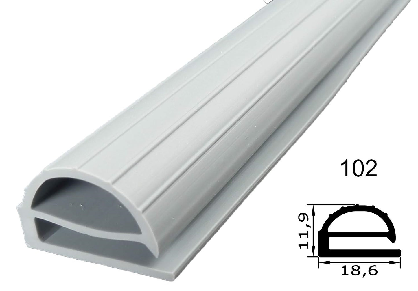 Profil ohne Magnet - Profil 102 Länge: 2000mm