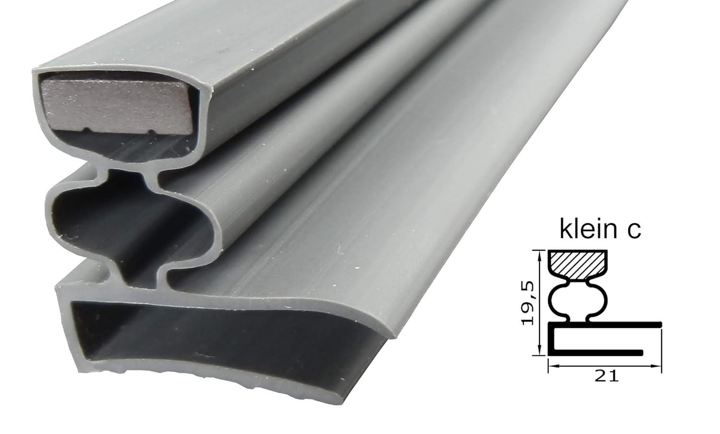 Magnetdichtung - Profil klein c inkl. Magnetband - Länge: 2000mm