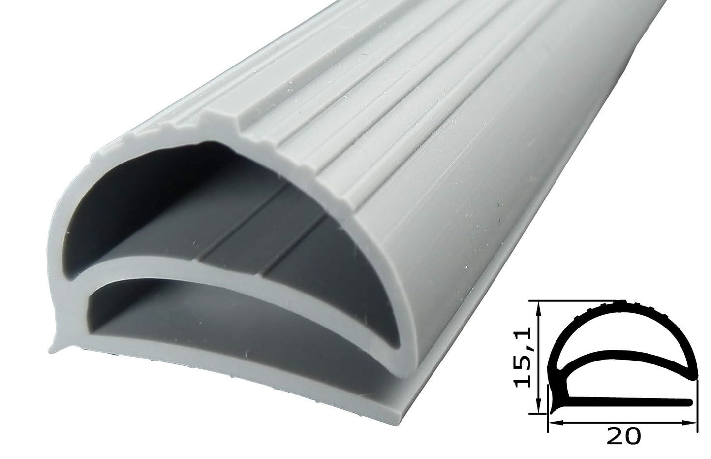 Profil ohne Magnet - Profil 158 - Länge: 2000mm