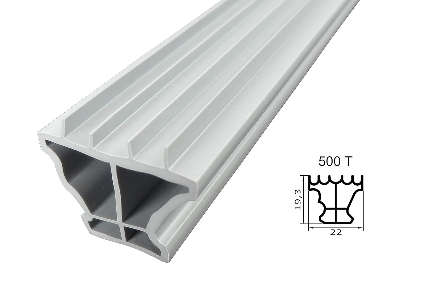 Profil ohne Magnet - Profil 500T - Länge: 2500mm - Dichtungen030