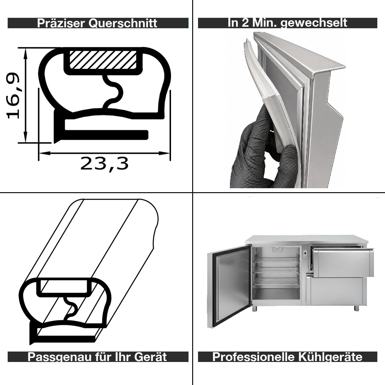 Profil klein g inkl - Kühlschrankdichtung Querschnitt