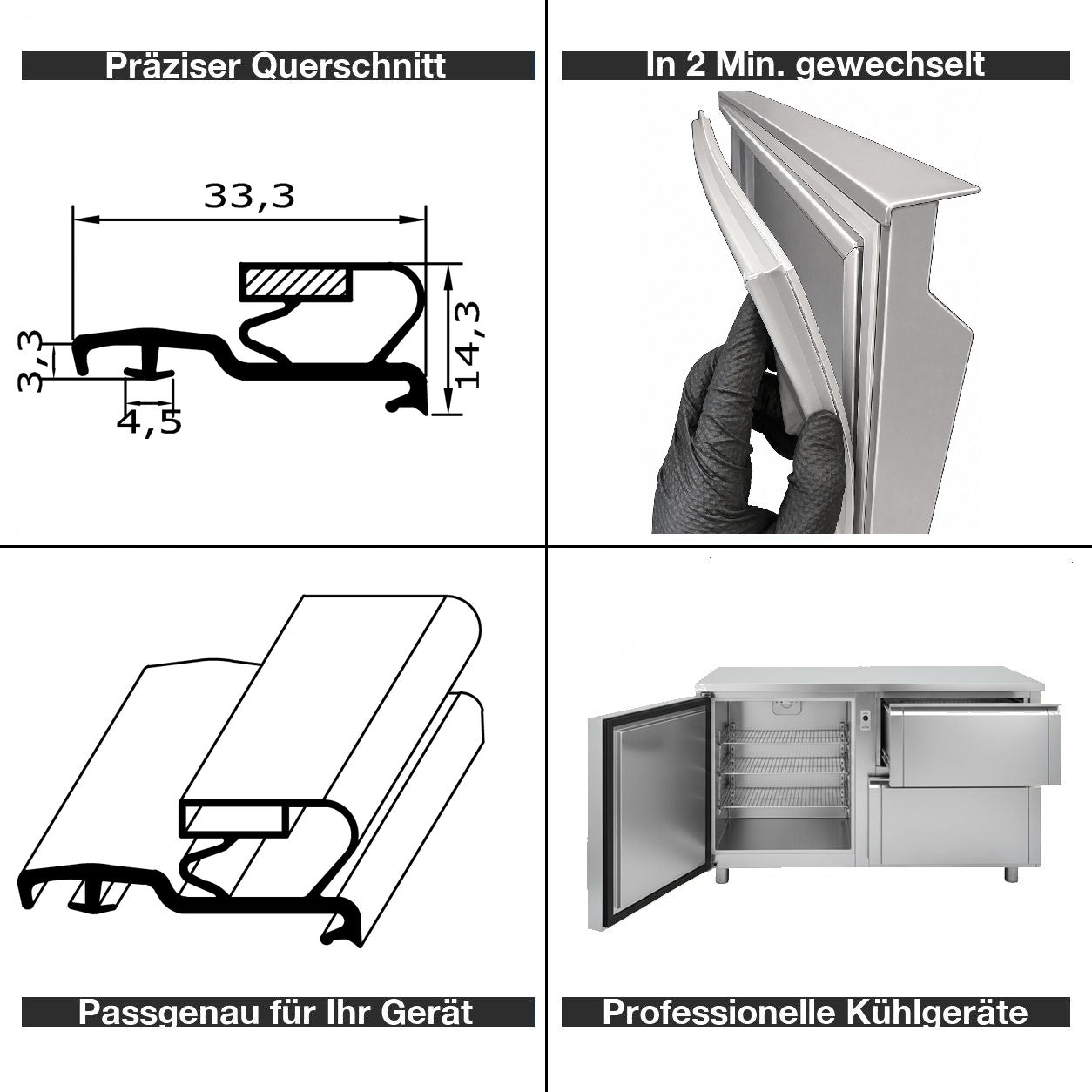 Profil KD02 inkl - Kühlschrankdichtung Querschnitt