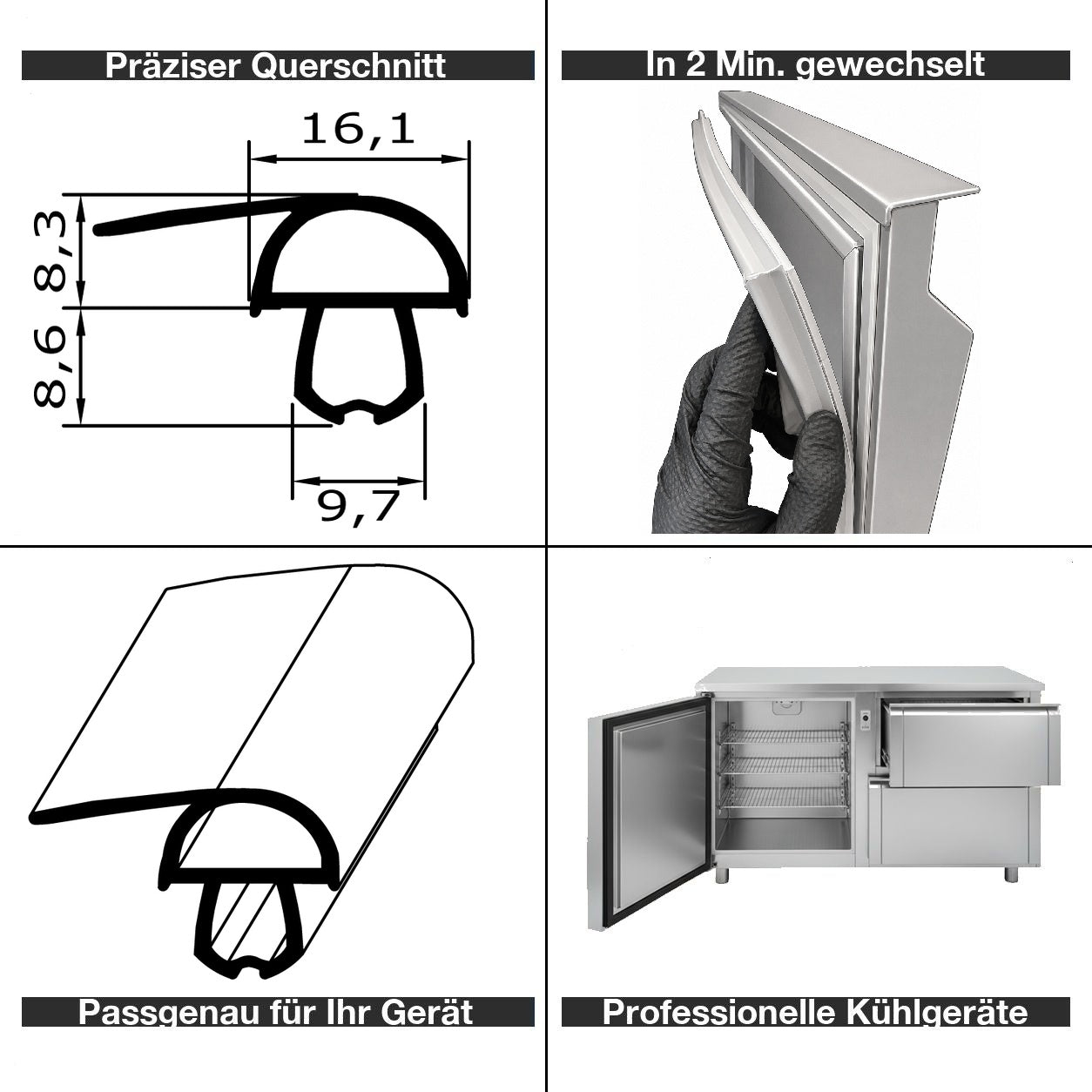 Profil ohne Magnet - Profil 197L - auf Maß
