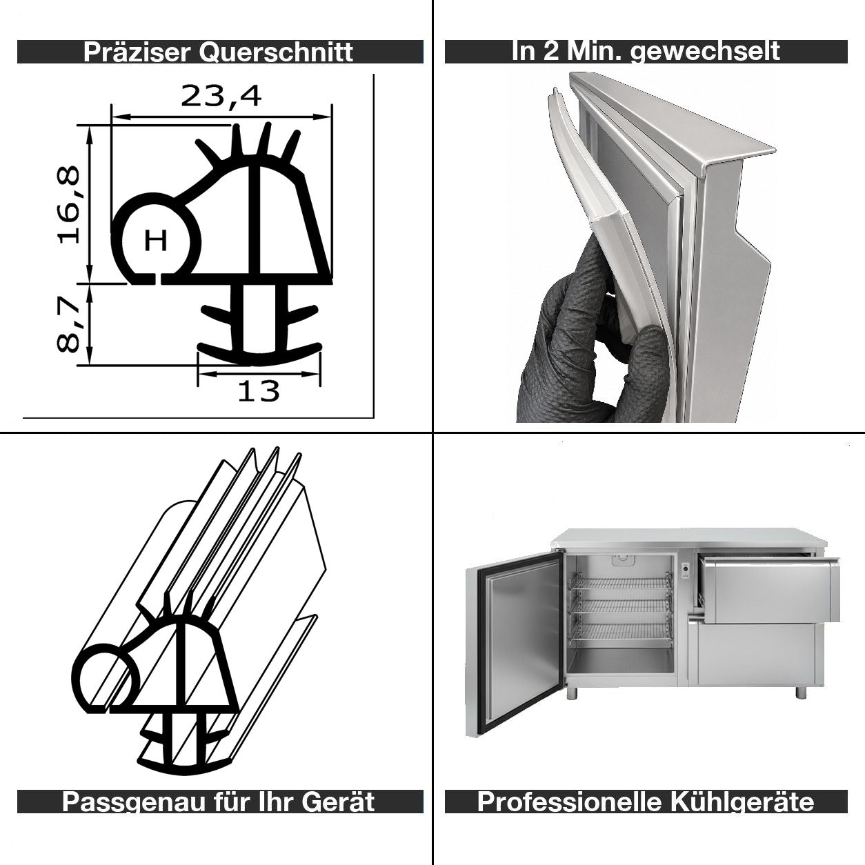 Profil ohne Magnet - Profil 600-H - auf Maß