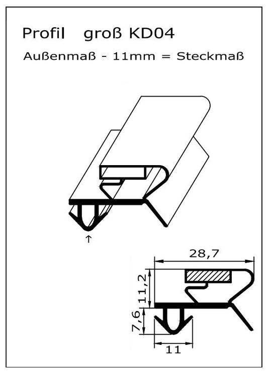 Magnetdichtung - Profil KD04 inkl. Magnetband - auf Maß