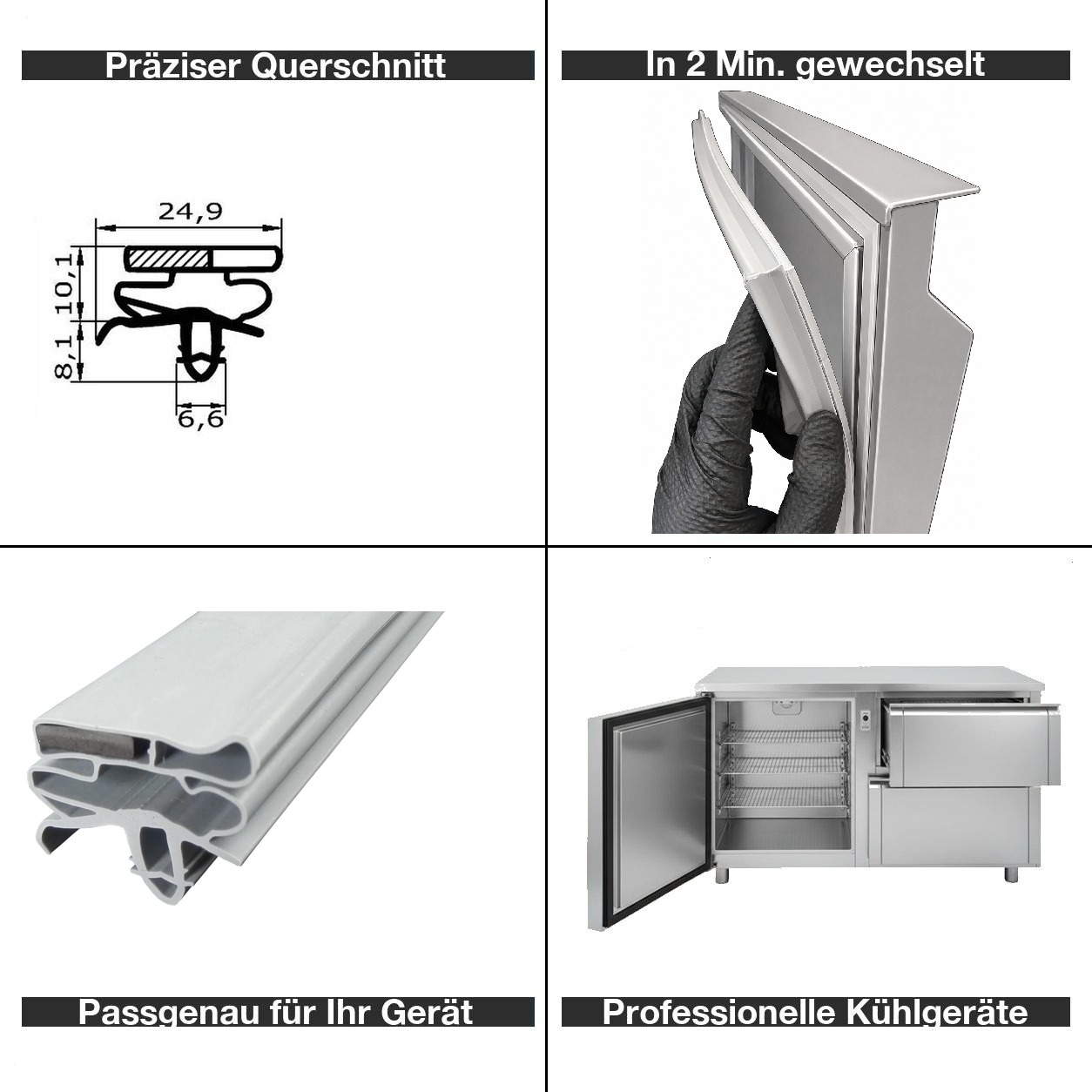 Magnetdichtung - Profil KD06 inkl. Magnetband - Länge: 2500mm - Dichtungen030