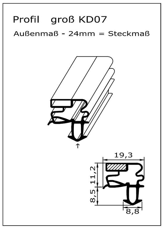 Magnetdichtung - Profil KD07 inkl. Magnetband - auf Maß