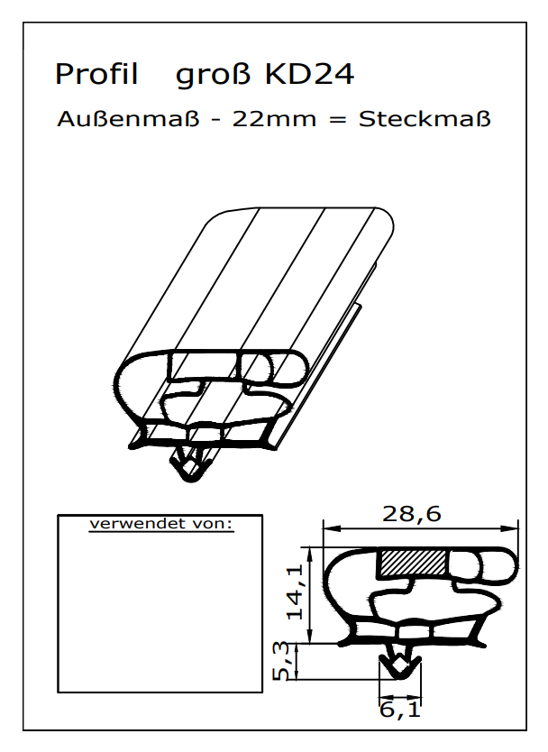 Electrolux / Franke ESP72H - Profil KD24 (738x584 mm) - Dichtungen030