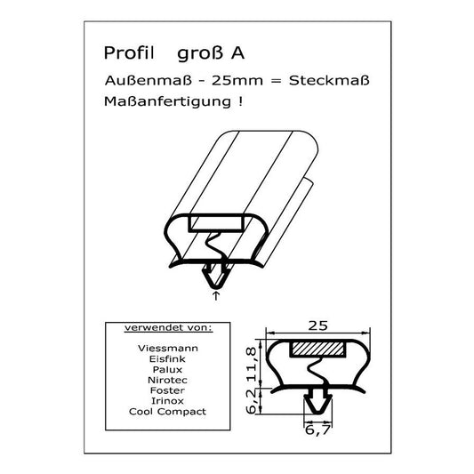 Profil groß A - technische Zeichnung