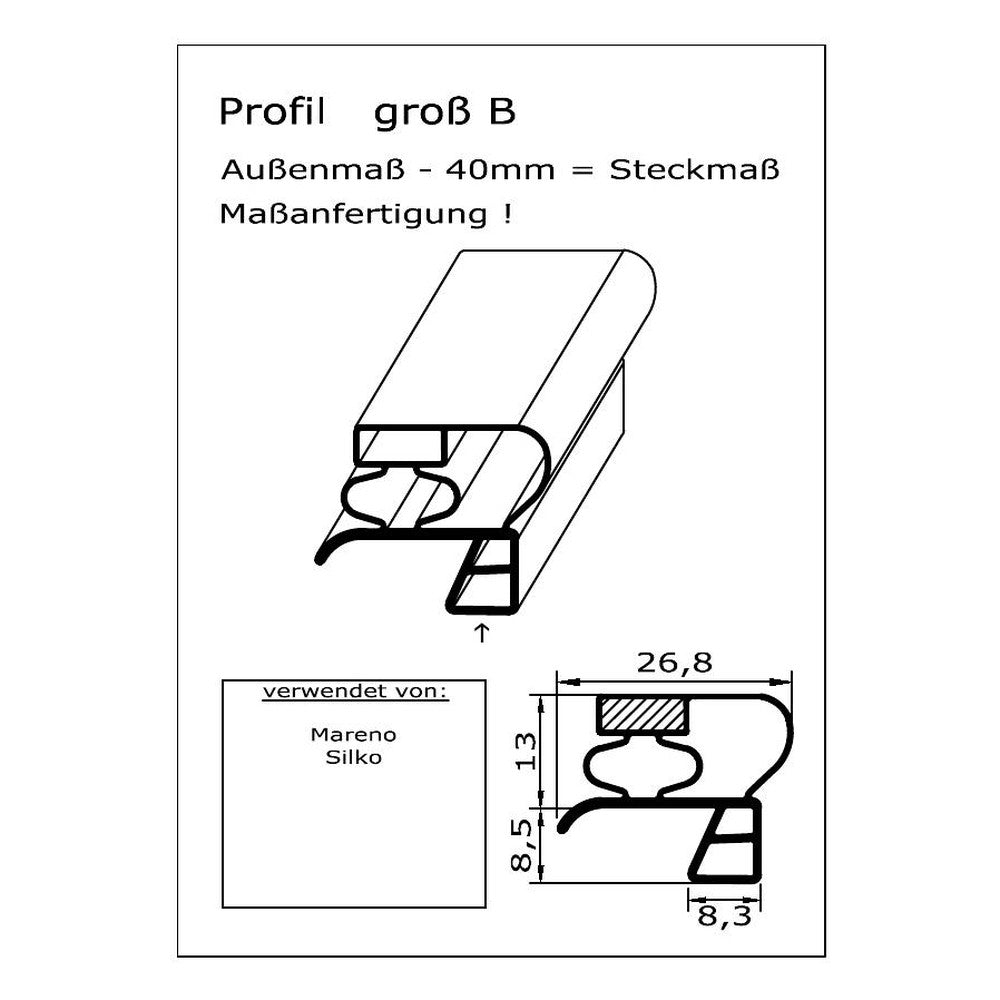 Profil groß B - technische Zeichnung