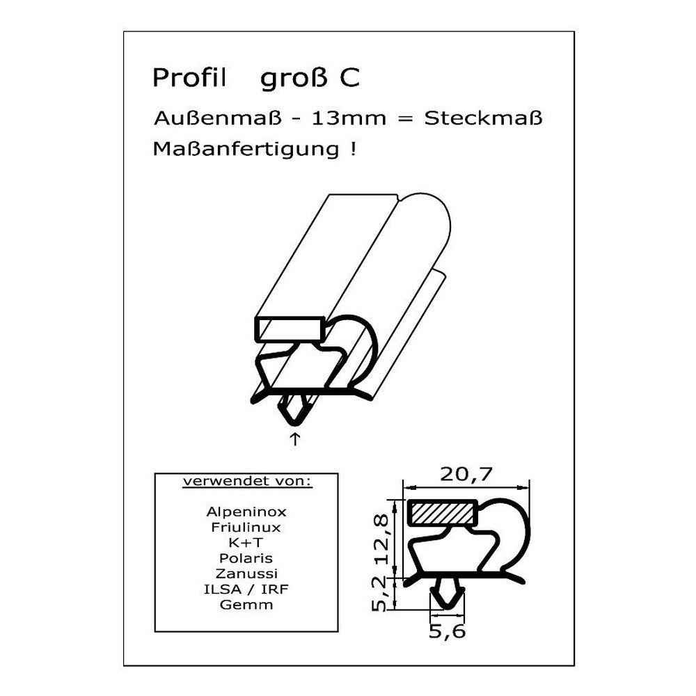 Profil groß C - technische Zeichnung