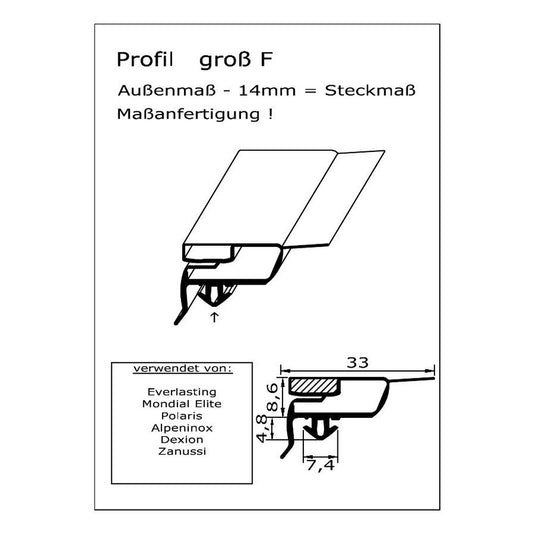 Profil groß F - technische Zeichnung