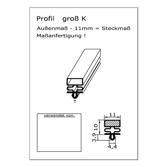 Profil groß K - technische Zeichnung