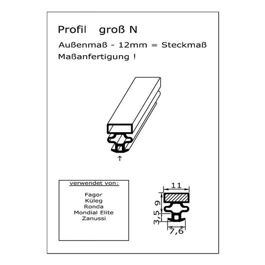 Profil groß N - technische Zeichnung