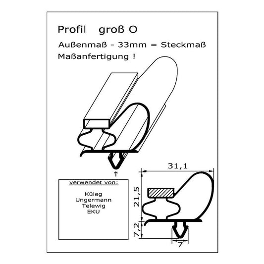 Profil groß O - technische Zeichnung