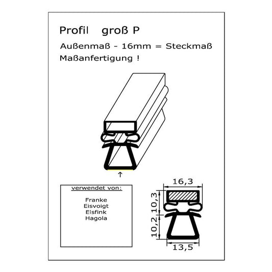 Profil groß P - technische Zeichnung