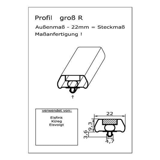 Profil groß R - technische Zeichnung