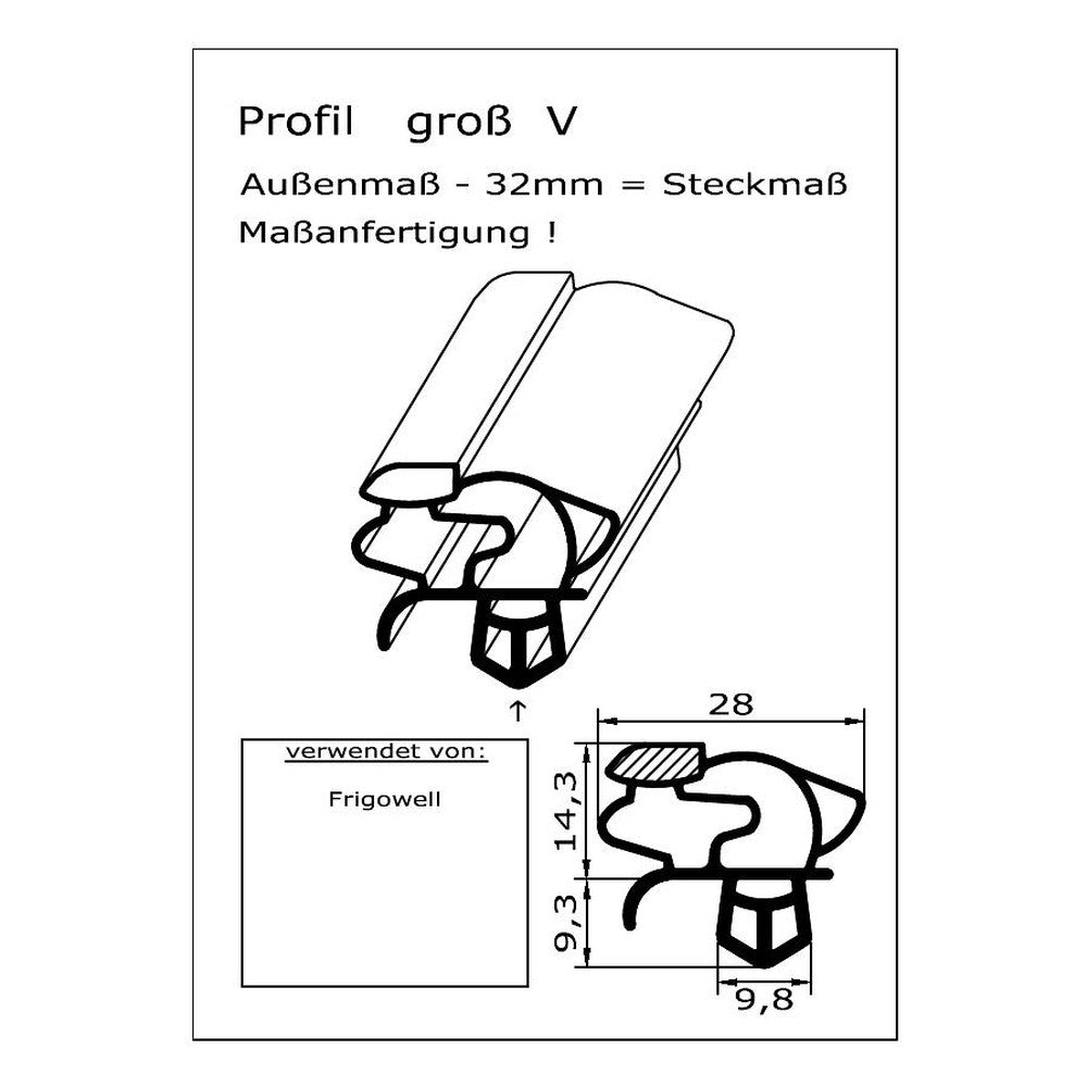 Profil groß V - technische Zeichnung