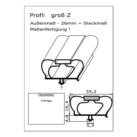 Profil groß Z - technische Zeichnung