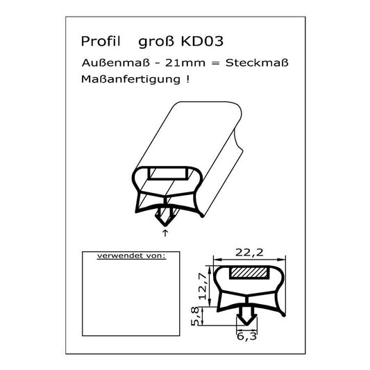 Profil KD03 - technische Zeichnung