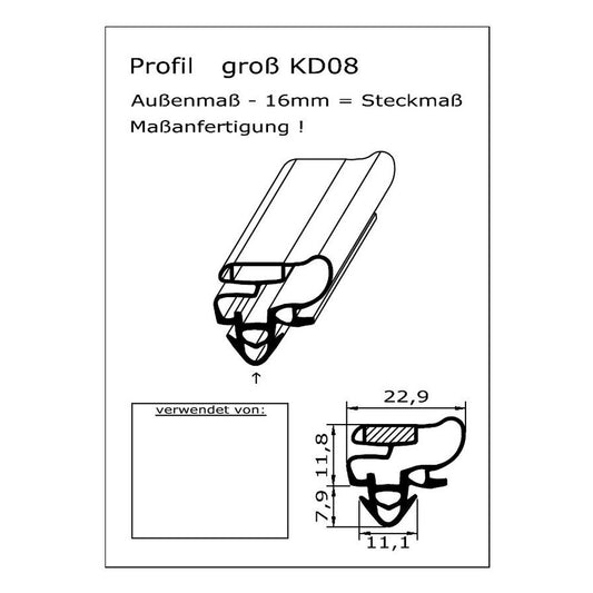 Profil KD08 - technische Zeichnung
