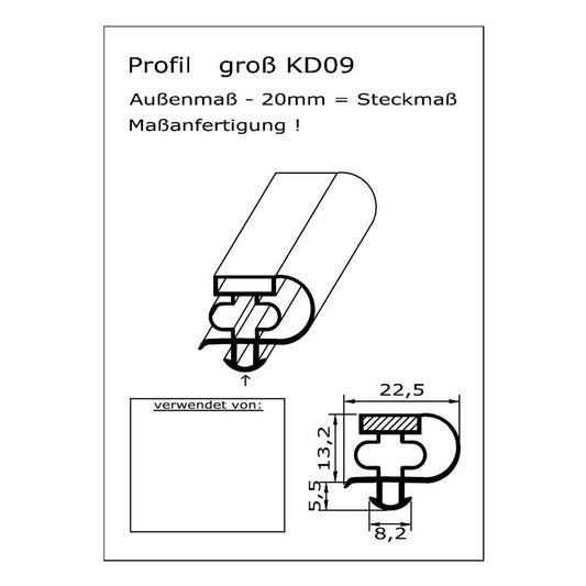 Profil KD09 - technische Zeichnung