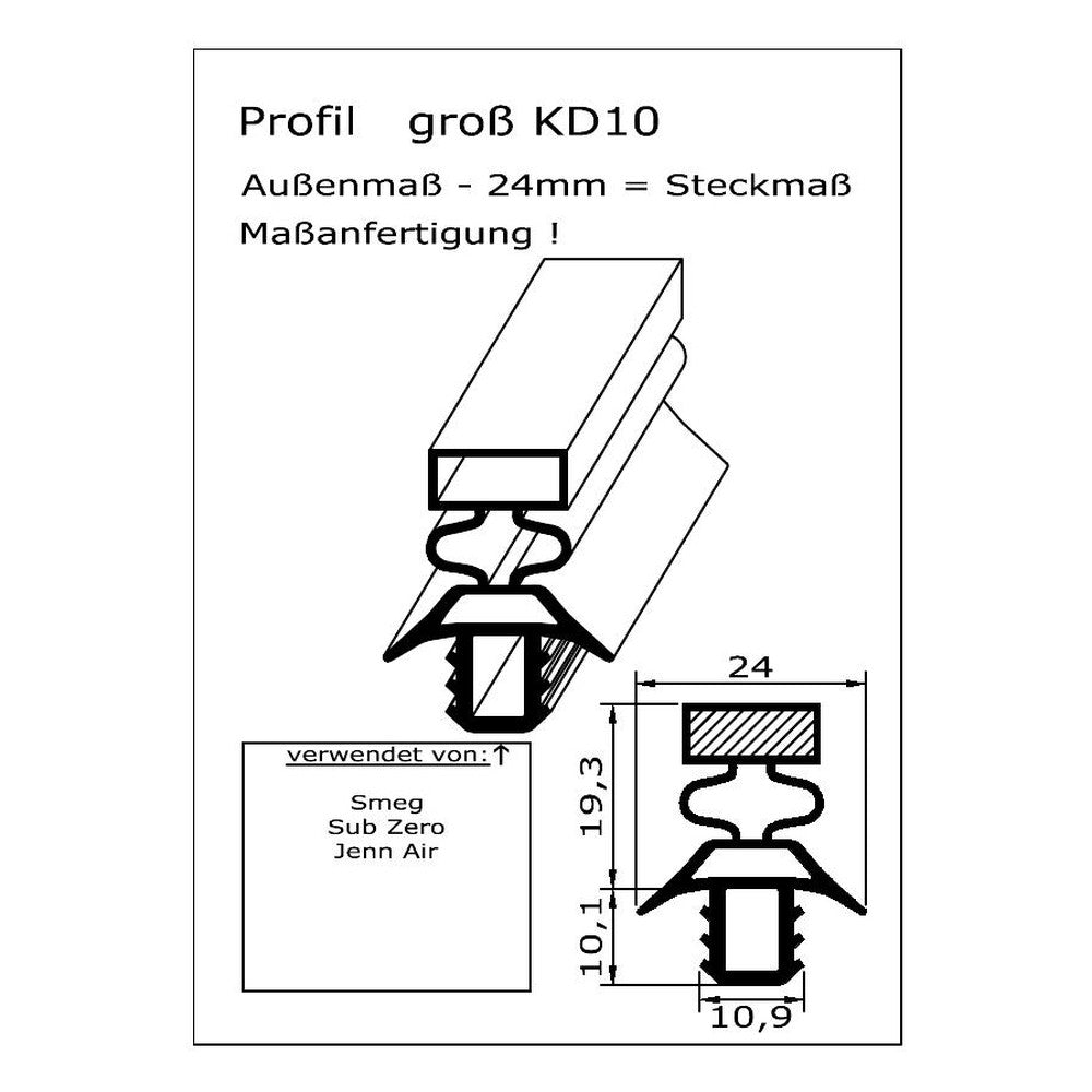 Profil KD10 - technische Zeichnung