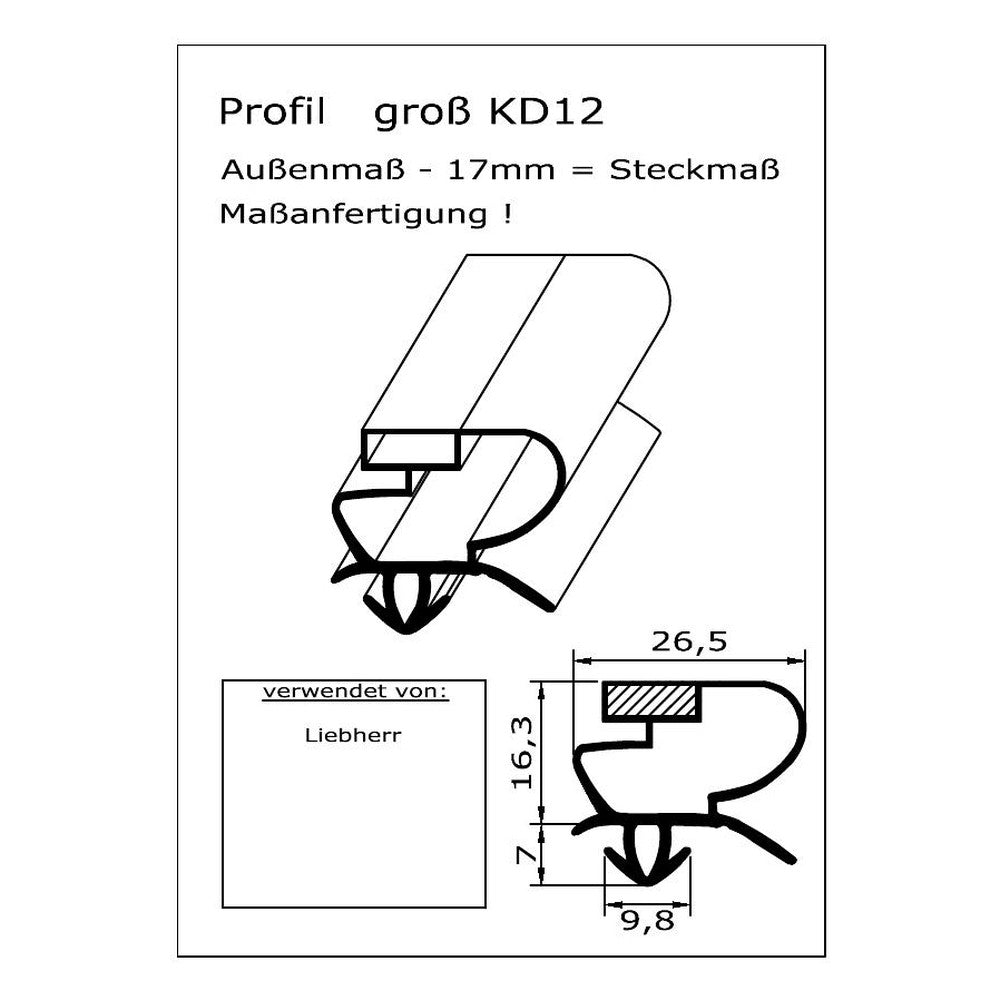 Profil KD12 - technische Zeichnung